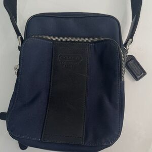 Coach Navy Blue & Black Messenger Bag- lots of compartments
